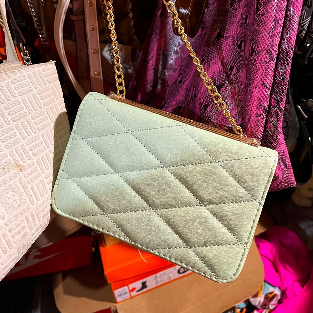 Mint green purse